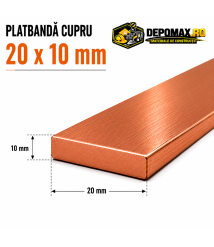 Platbanda cupru 20 x 10 mm – lungime 4 metri – EN Cu-ETP Platbanda cupru 20 x 10 mm – lungime 4 metri – EN Cu-ETP